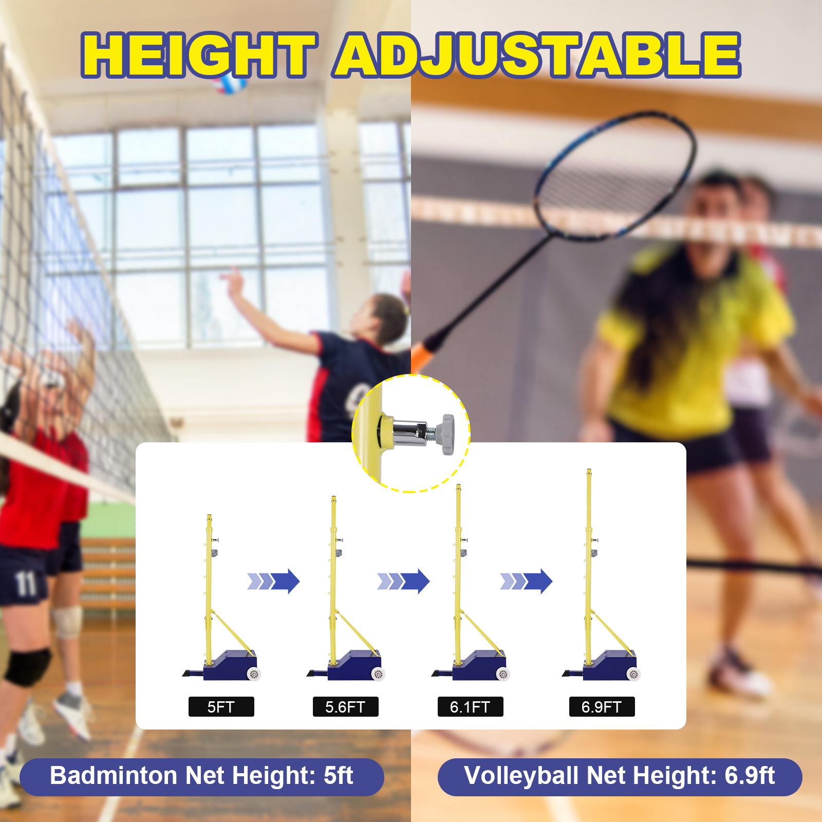 Badminton Outdoor - Volleyball Poles Heavy Duty Badmintons Stick